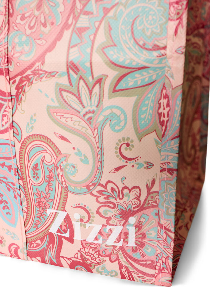 Sac de magasinage avec fermeture &eacute;clair, Rose poudr&eacute;e, Packshot image number 2