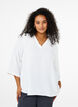 Chemisier &agrave; manches 3/4, Vanille, Model image number 0