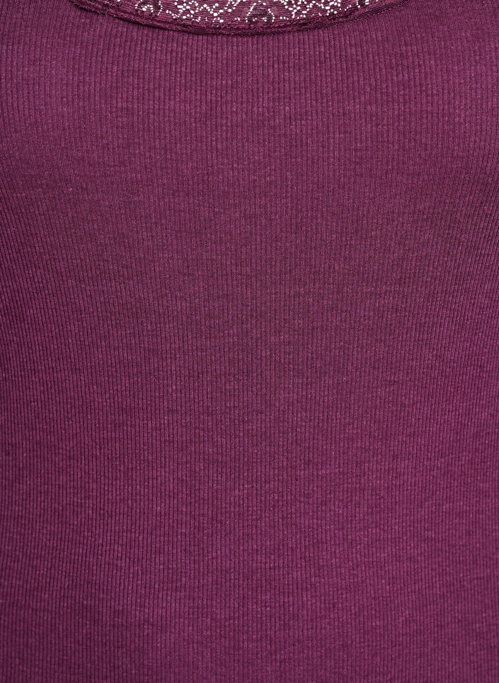 Haut avec bordure en dentelle, Bordeaux fonc&eacute;, Packshot image number 2