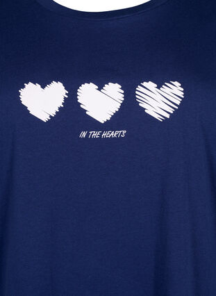 Katoenen T-shirt met ronde hals en print, Medieval B.W. Hearts, Packshot image number 2