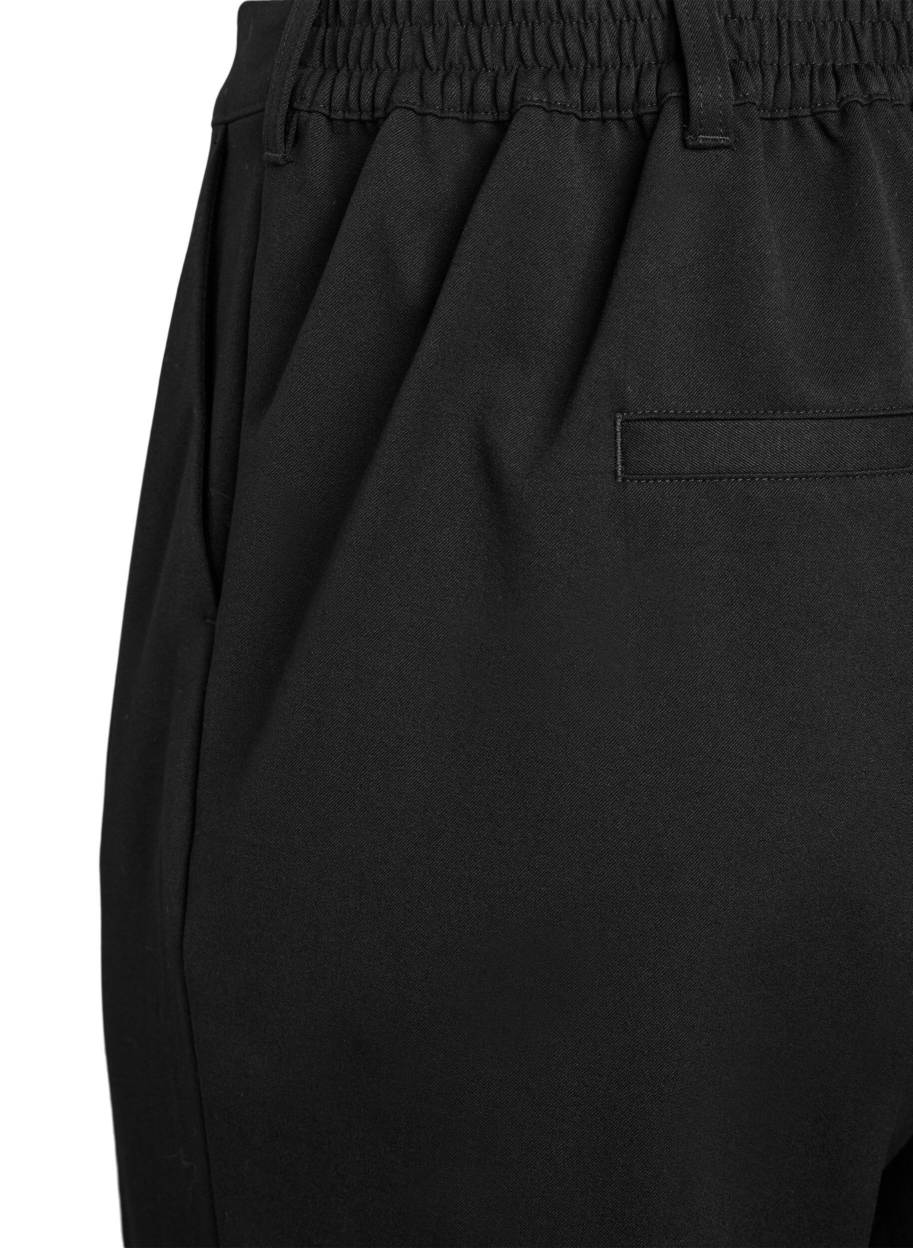 Zizzi Pantalon taille haute avec ceinture &eacute;lastique &agrave; l'arri&egrave;re, Noir, Packshot image number 3