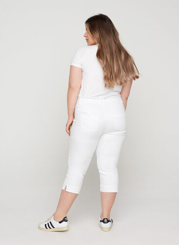 Nauwsluitende capri broek met splitjes, White, Model image number 1