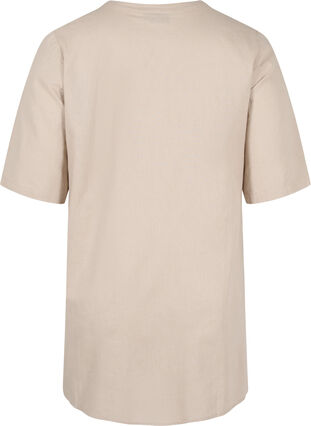Tunique en coton à manches courtes avec poches, Simply Taupe, Packshot image number 1