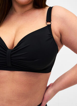 Soutien-gorge à armatures de bikini avec drapé, Black, Model image number 2