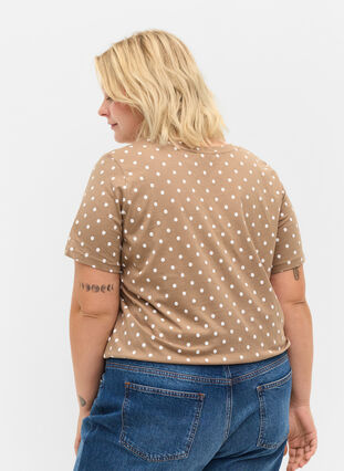 T-shirt en coton à pois, Desert Taupe W. Dot, Model image number 1