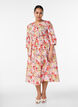 Robe midi fleurie en broderie anglaise et ceinture &agrave; nouer, Rose, Model image number 0