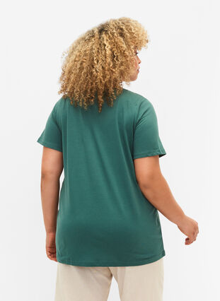 T-shirt basiques 2-pack en coton, Mallard Green/Black, Model image number 1