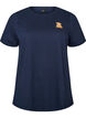 T-shirt van biologisch katoen met teddybeermotief, Blauw, Packshot image number 0