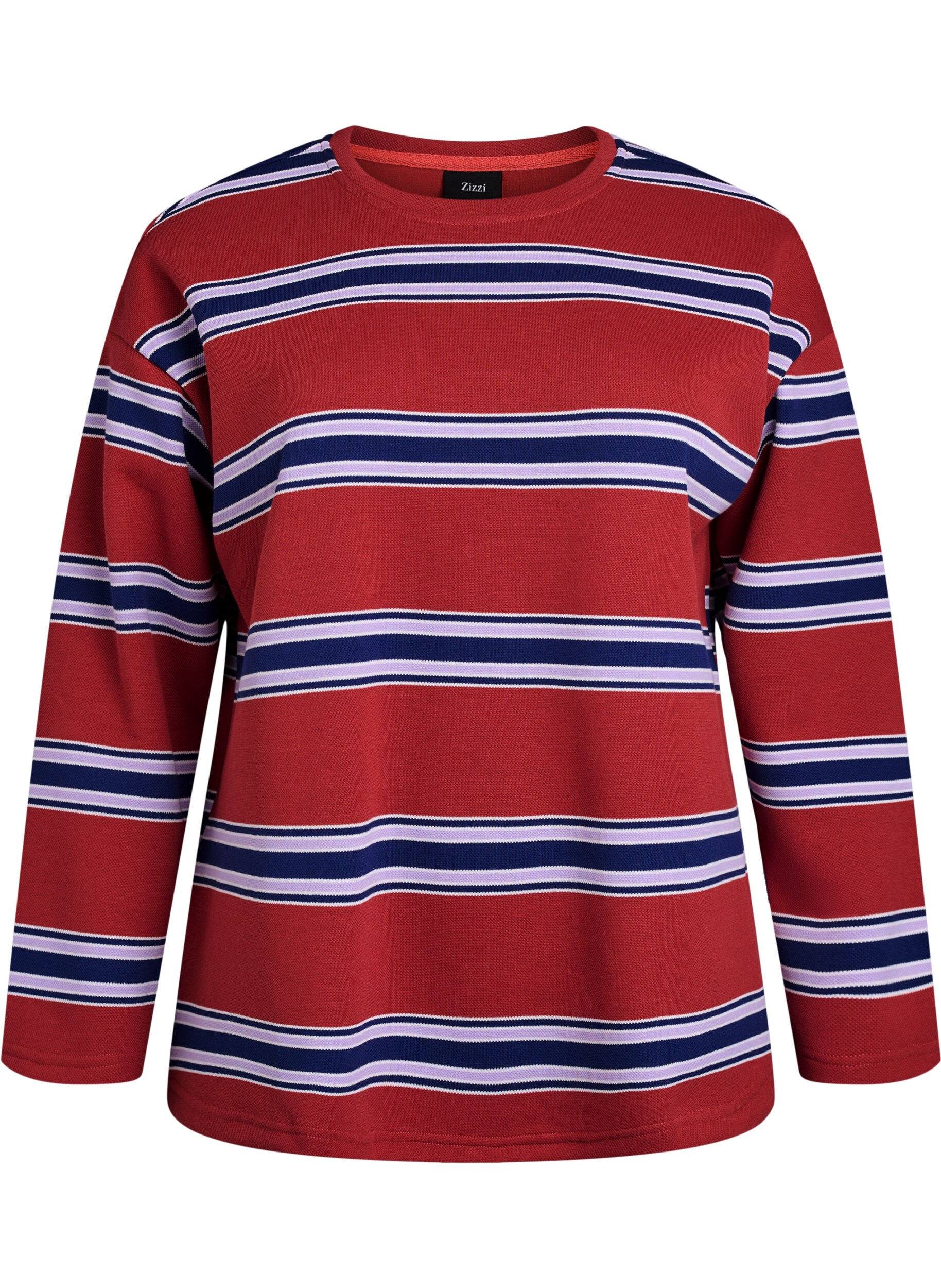 Jersey blouse met brede strepen