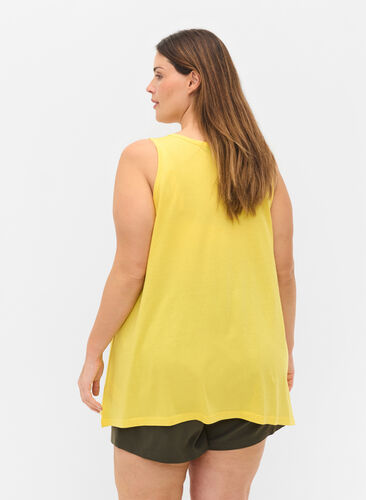 Haut sans manches avec forme en trapèze, Primrose Yellow, Model image number 1