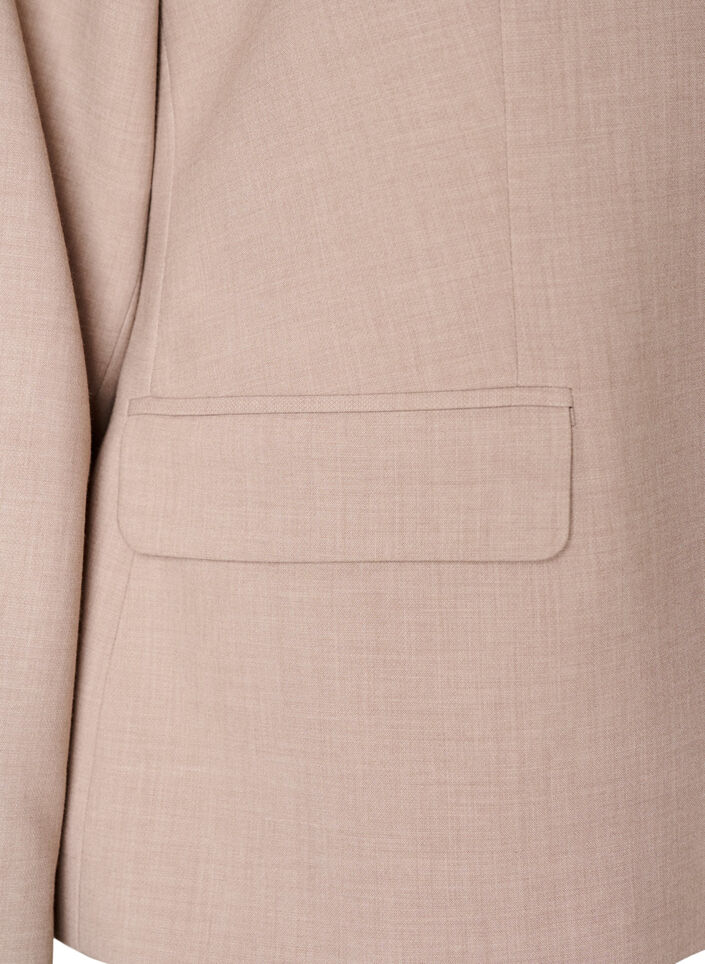 Klassieke blazer met knoopsluiting en zakken, Beige, Packshot image number 3
