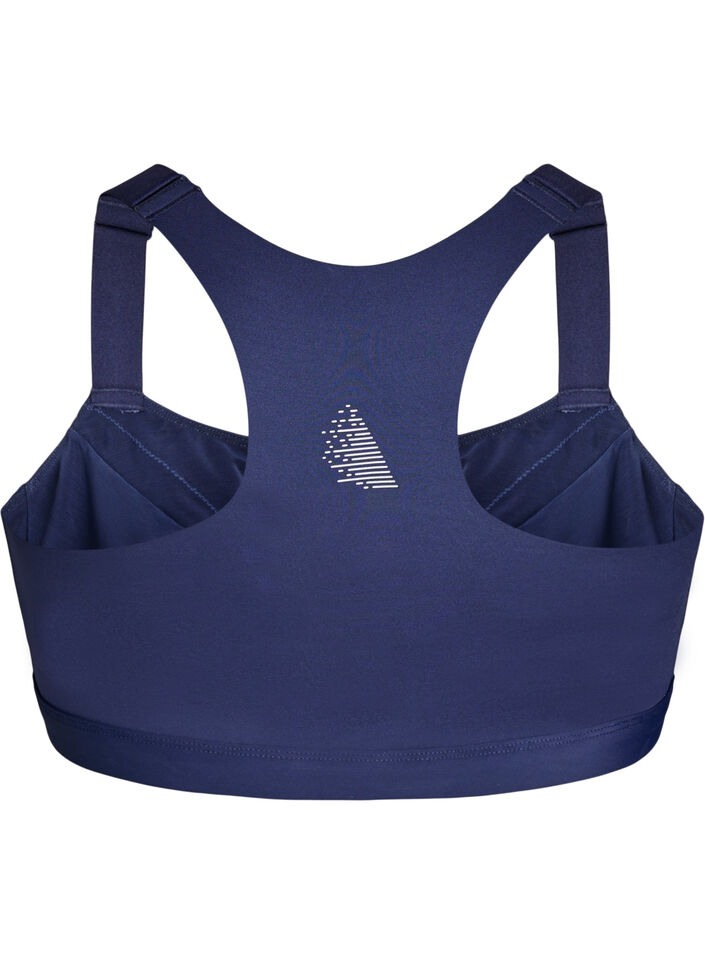 Sport-bh met frontsluiting en hoge ondersteuning, Blauw, Packshot image number 1