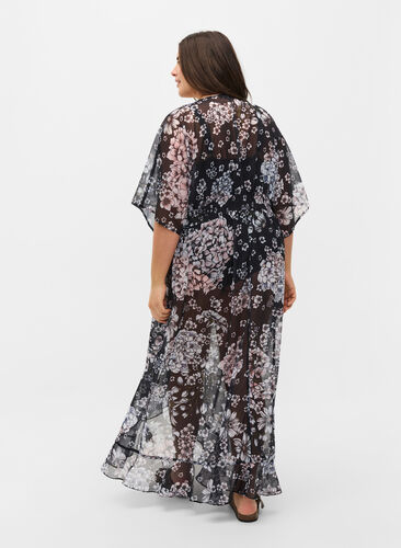 Kimono de plage imprimé, Small Flower Print, Model image number 1