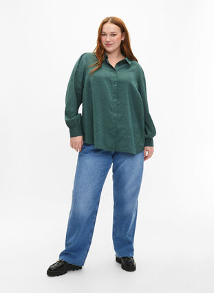 Shirt met lange mouwen van Tencel ™ Modal, Dark Forest, Model image number 2