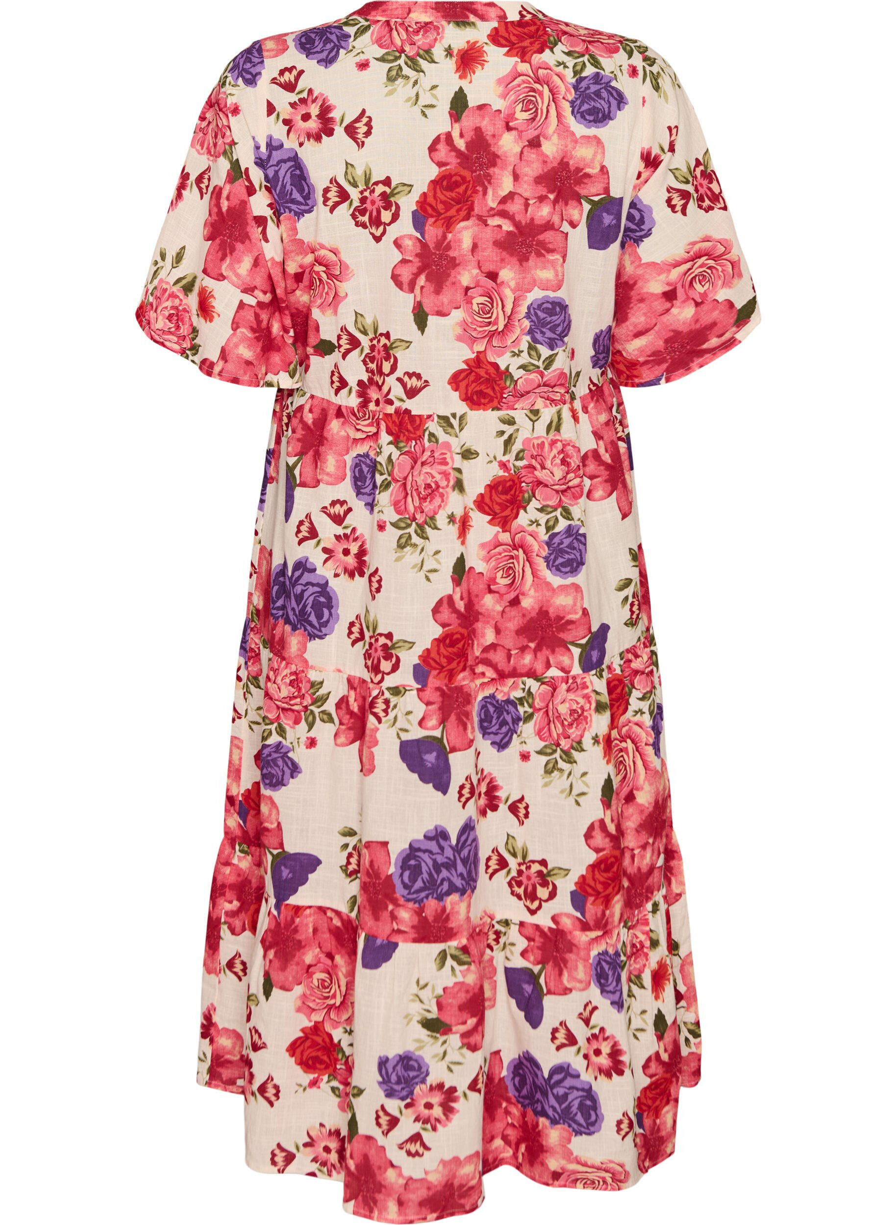 ZizziRobe midi en coton avec imprim&eacute; floral, Rouge, Packshot image number 1