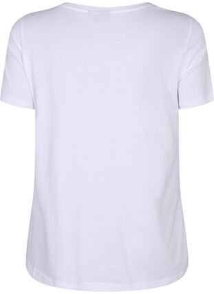 T-shirt en coton avec impression sur le devant, Bright White FLOWER, Packshot image number 1