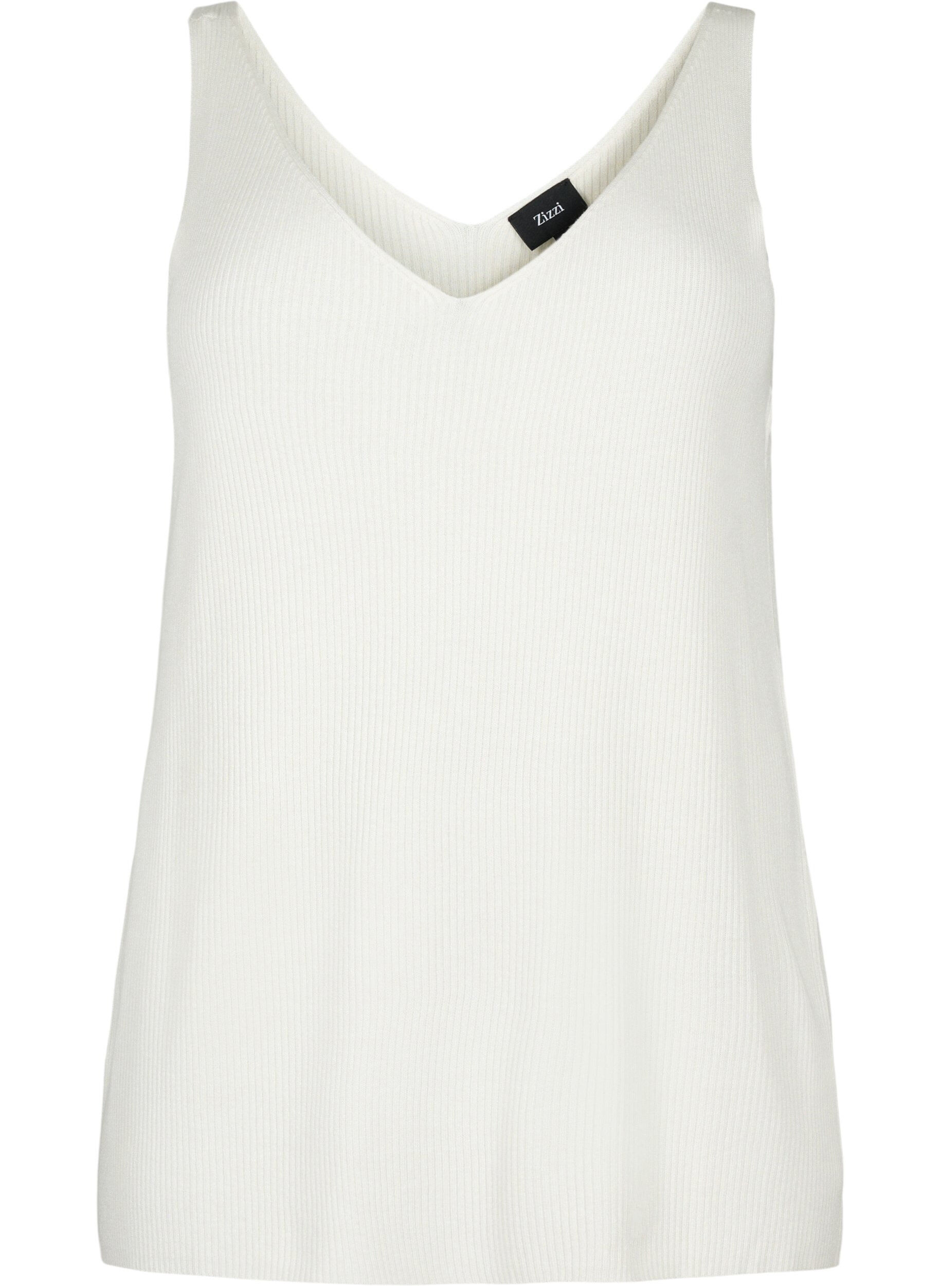 Gebreide top met v-hals