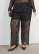 Pantalon en maille avec broderies florales et sequins, Noir, Model image number 3