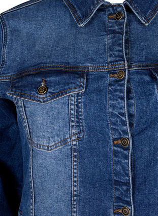 Kort katoenen spijkerjasje, Blue denim, Packshot image number 2