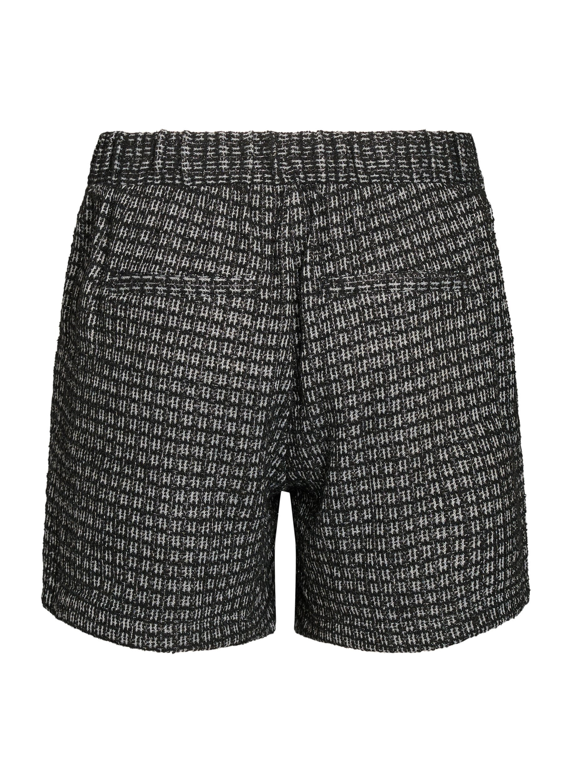Zizzi Short boucl&eacute; ample avec poches, Noir, Packshot image number 1