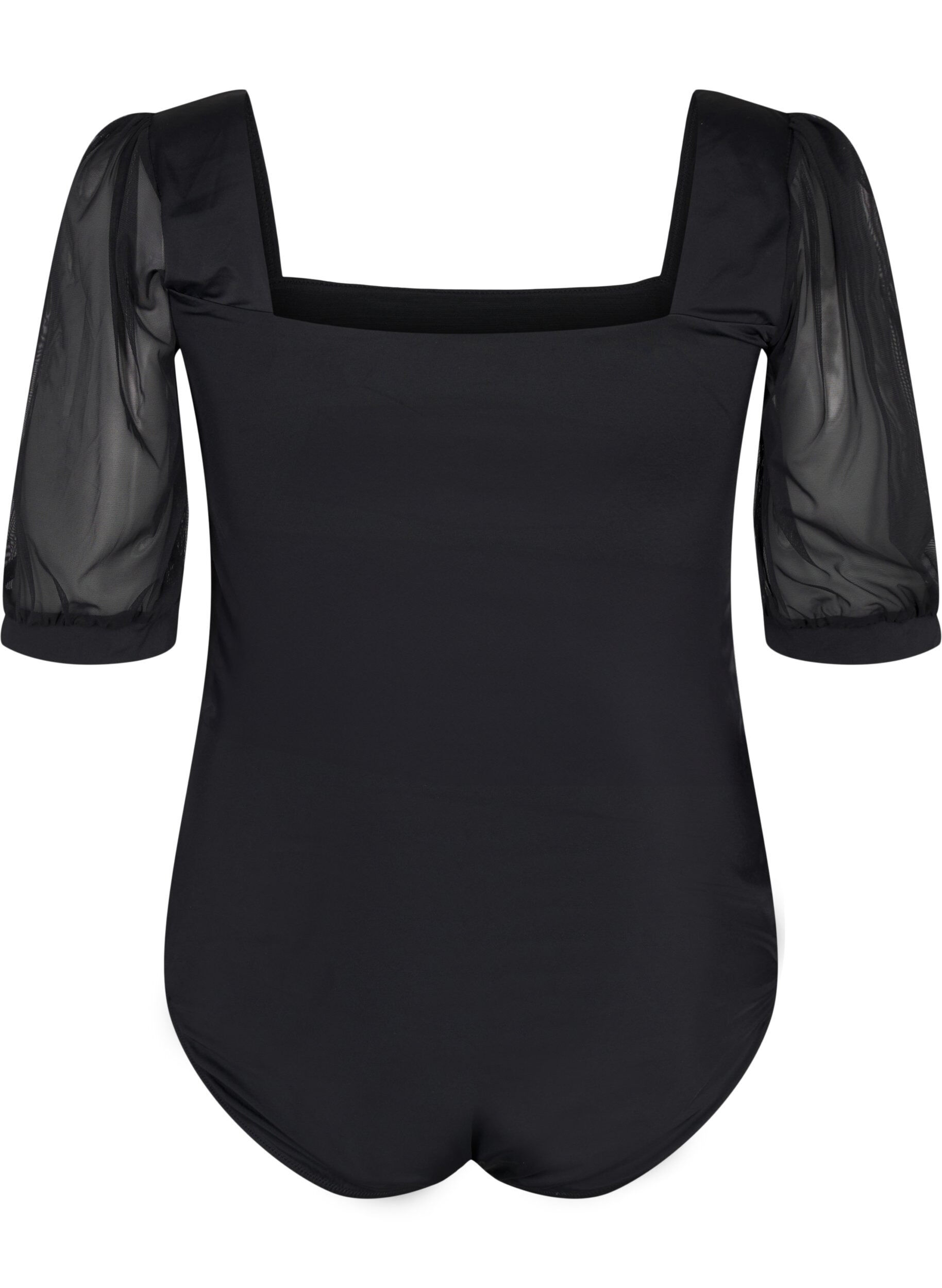 Zizzi Maillot de bain avec manches courtes en maille, Black, Packshot image number 1