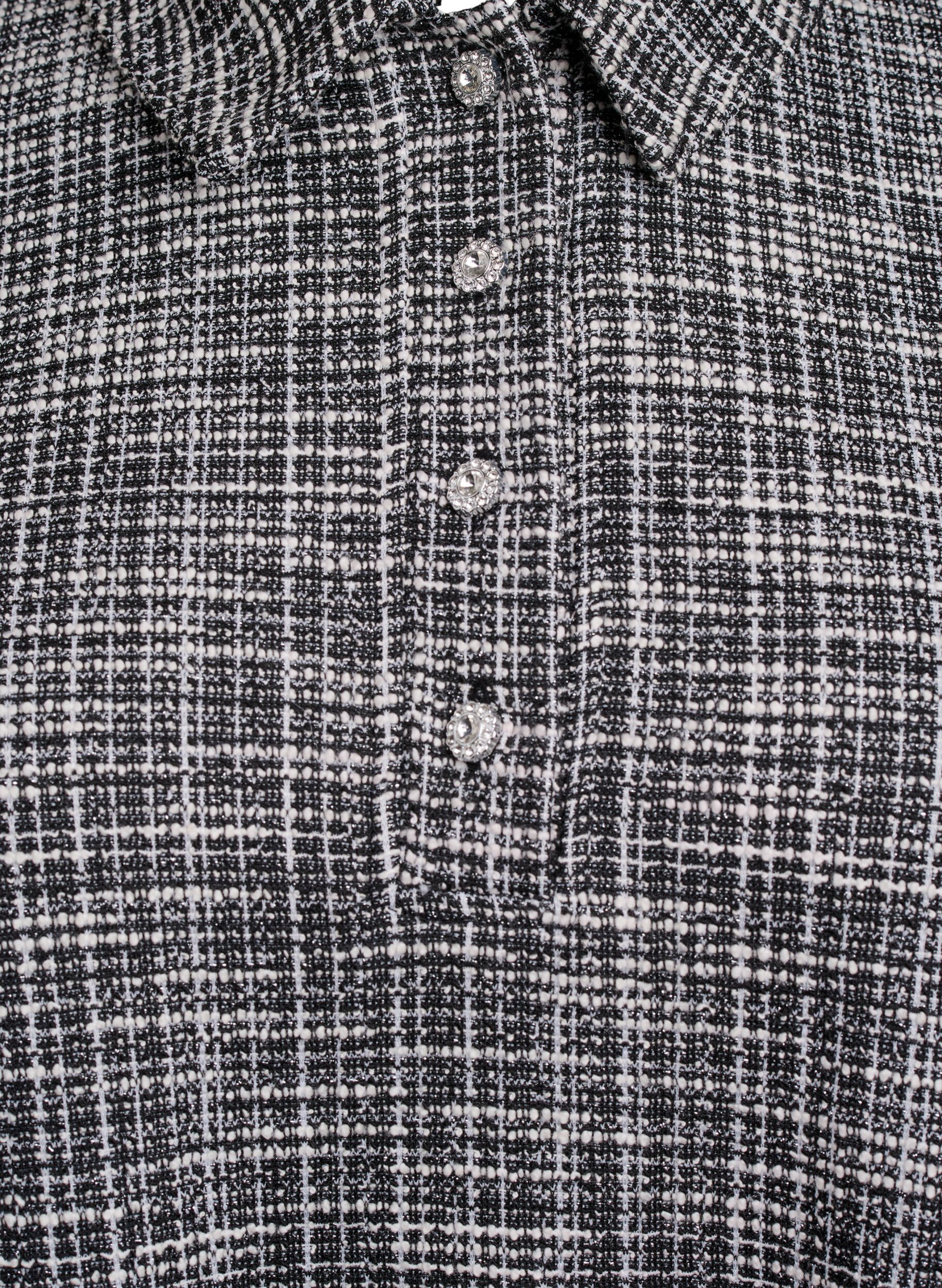 ZizziKorte jurk in gestructureerde jersey met een grafisch ruitpatroon, Vanille, Packshot image number 2