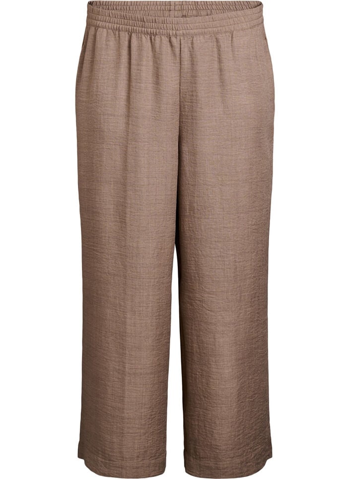 Pantalon ample avec ceinture &eacute;lastique et poches, Marron, Packshot image number 0