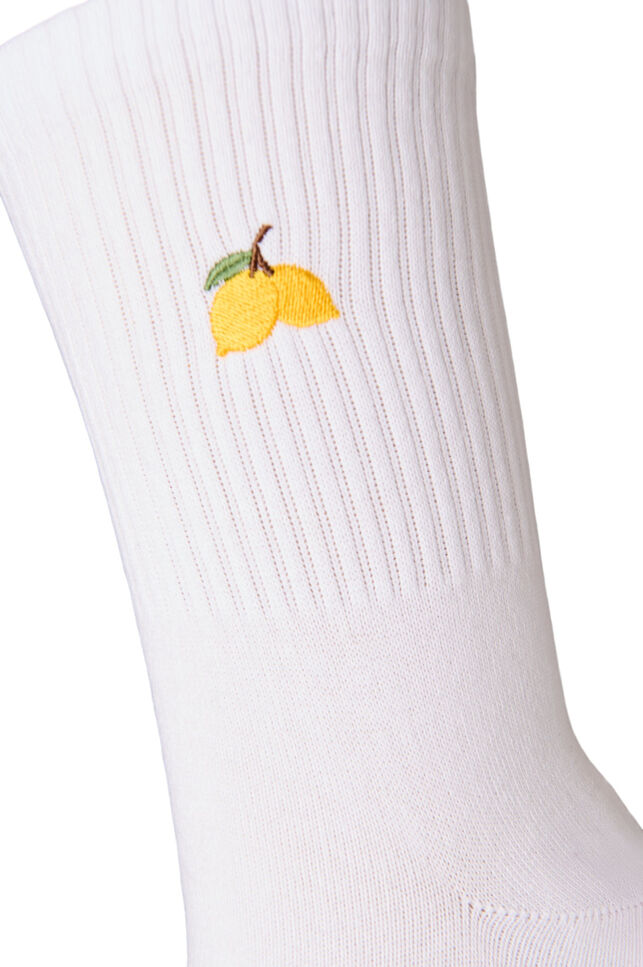 Chaussettes en coton &agrave; motifs, Blanc, Packshot image number 2