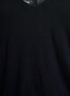 Blouse en viscose avec d&eacute;tails en dentelle et col en V, Noir, Packshot image number 2