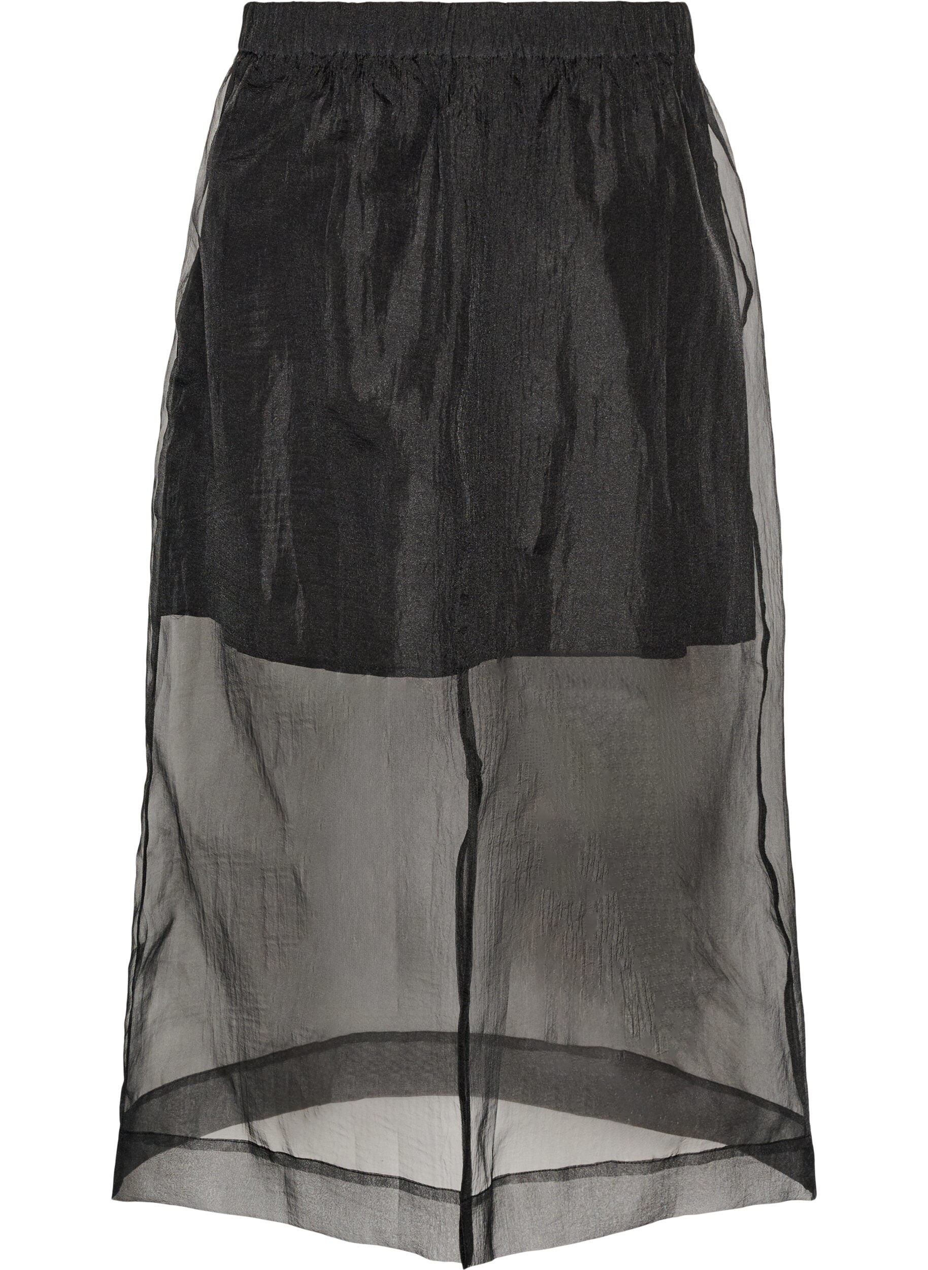 ZizziJupe longue fa&ccedil;on organza, Noir, Packshot image number 1