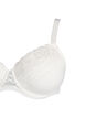 Soutien-gorge rembourr&eacute; en dentelle avec d&eacute;tails en maille, Blanc, Packshot image number 2