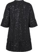 Paillettenjurk met V-hals en 3/4 mouwen, Black w. Bl. Sequins, Packshot image number 1