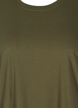 T-shirt met korte mouwen in ribstof, Olive Night, Packshot image number 2
