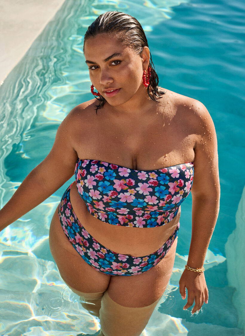 Bloemen brazilian bikini broekje, Rood, Image image number 0