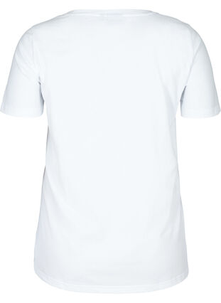Katoenen t-shirt met korte mouwen en print, Bright White, Packshot image number 1