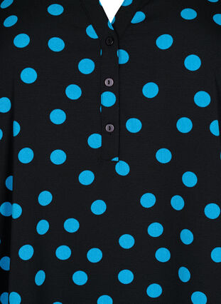 Blouse met bloemendesign en 3/4 mouw, Black Blue Dot, Packshot image number 2