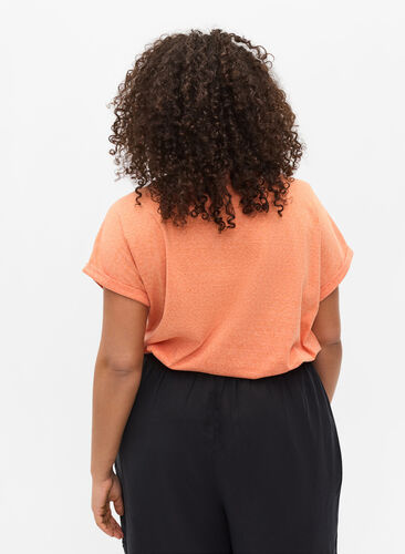 T-shirt chiné en coton, Amberglow Melange, Model image number 1