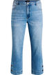 Jean cropped Kiana &agrave; coupe droite avec d&eacute;tails boutonn&eacute;s, Bleu Clair, Packshot image number 0