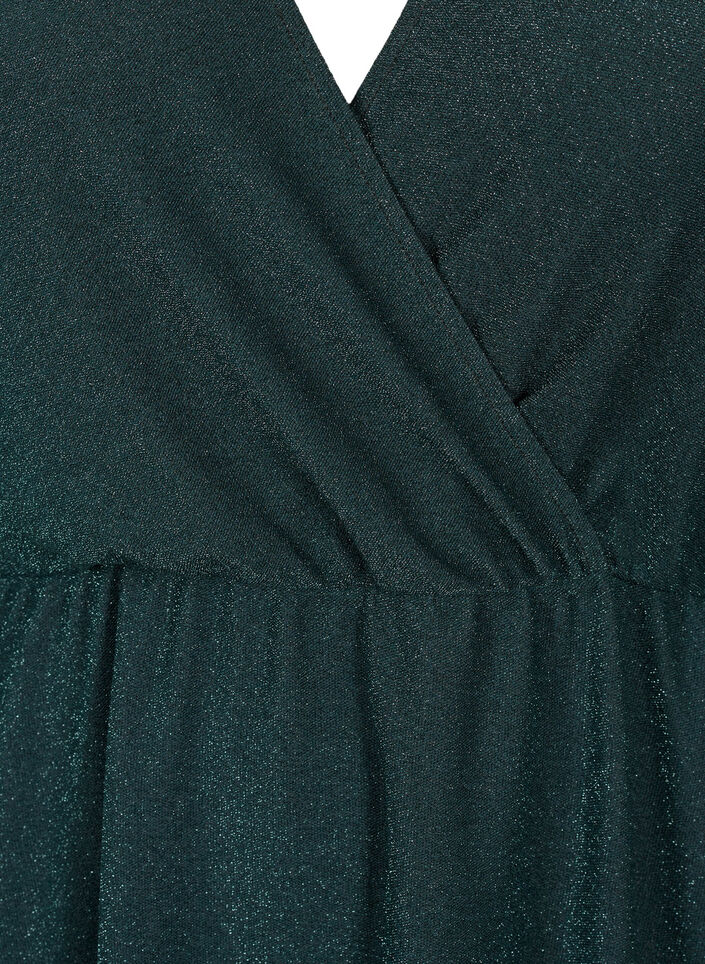 Robe scintillante avec aspect enveloppant et manches longues, Black Scarab, Packshot image number 2