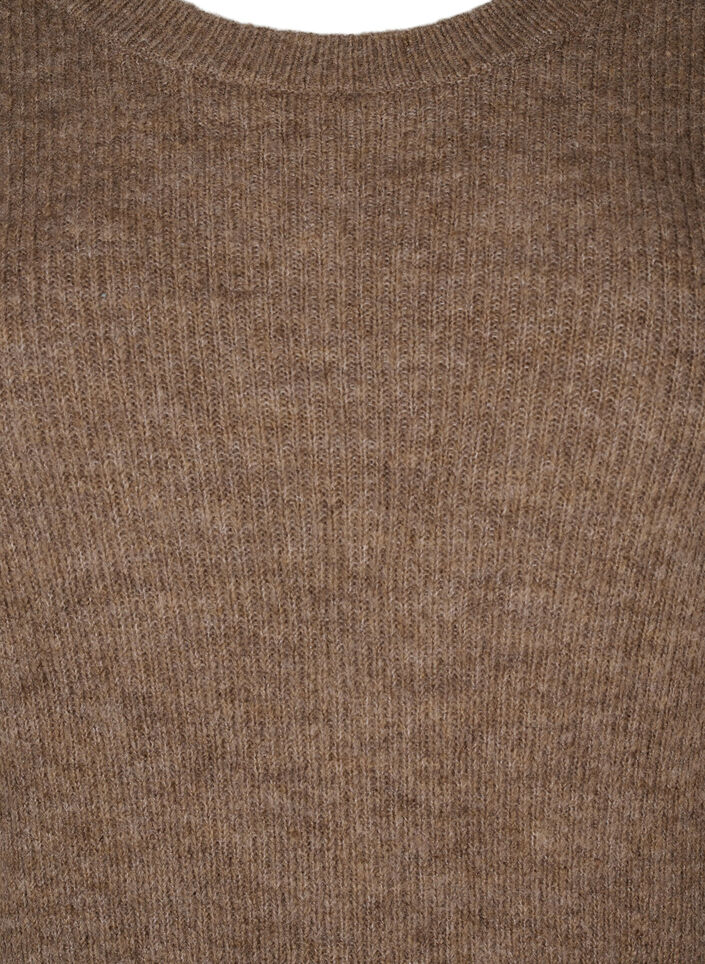 Gebreide jurk met lange mouwen, Caribou Mel., Packshot image number 2