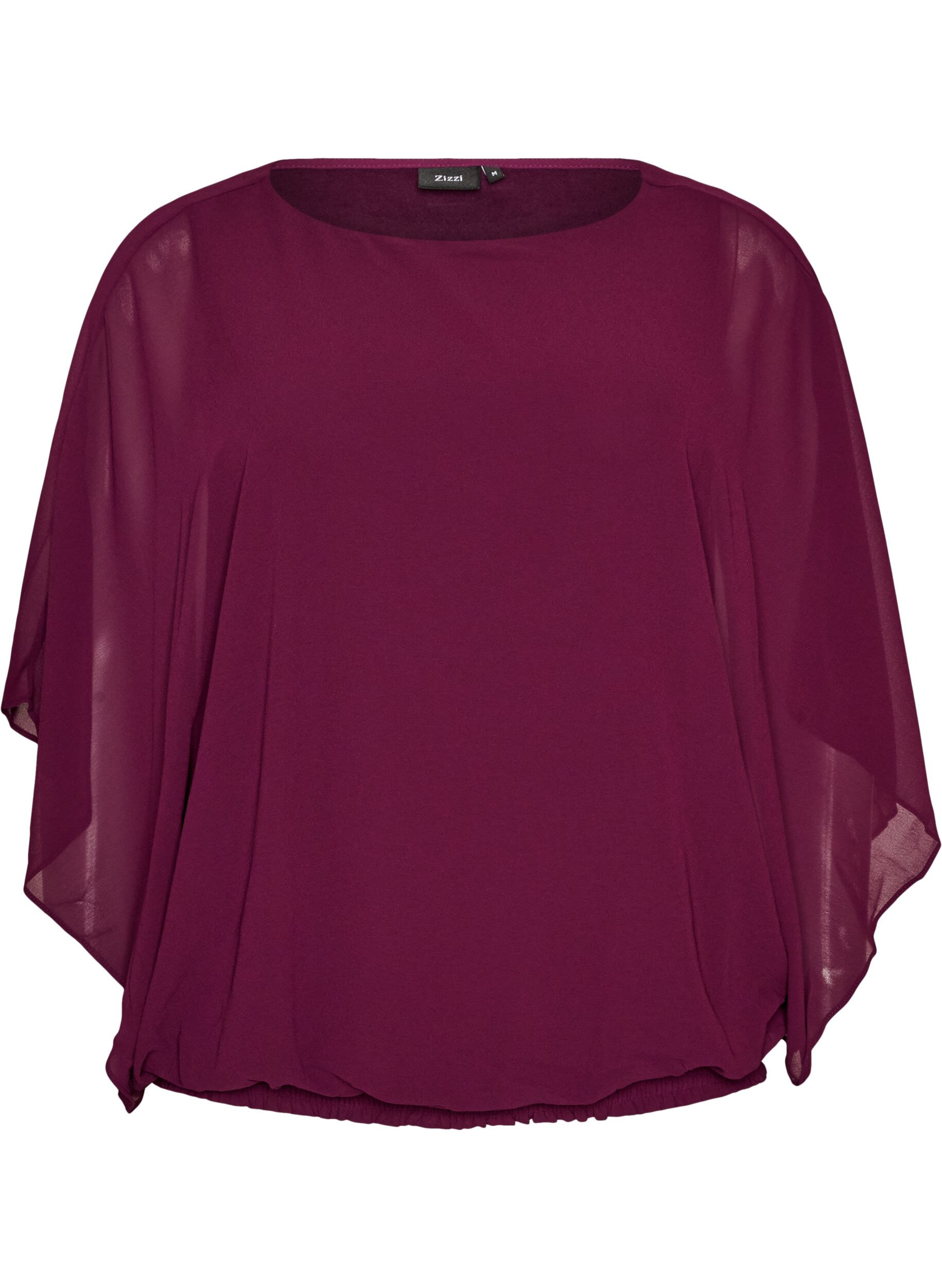 ZizziBlouse en mousseline avec effet ballon, Violet, Packshot image number 0