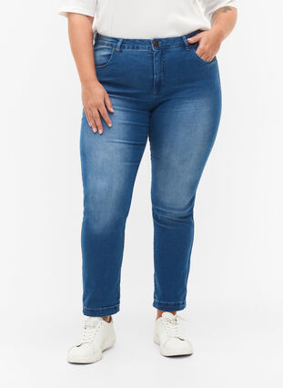 Jeans Emily Slim fit à taille régulière, Light blue, Model image number 2