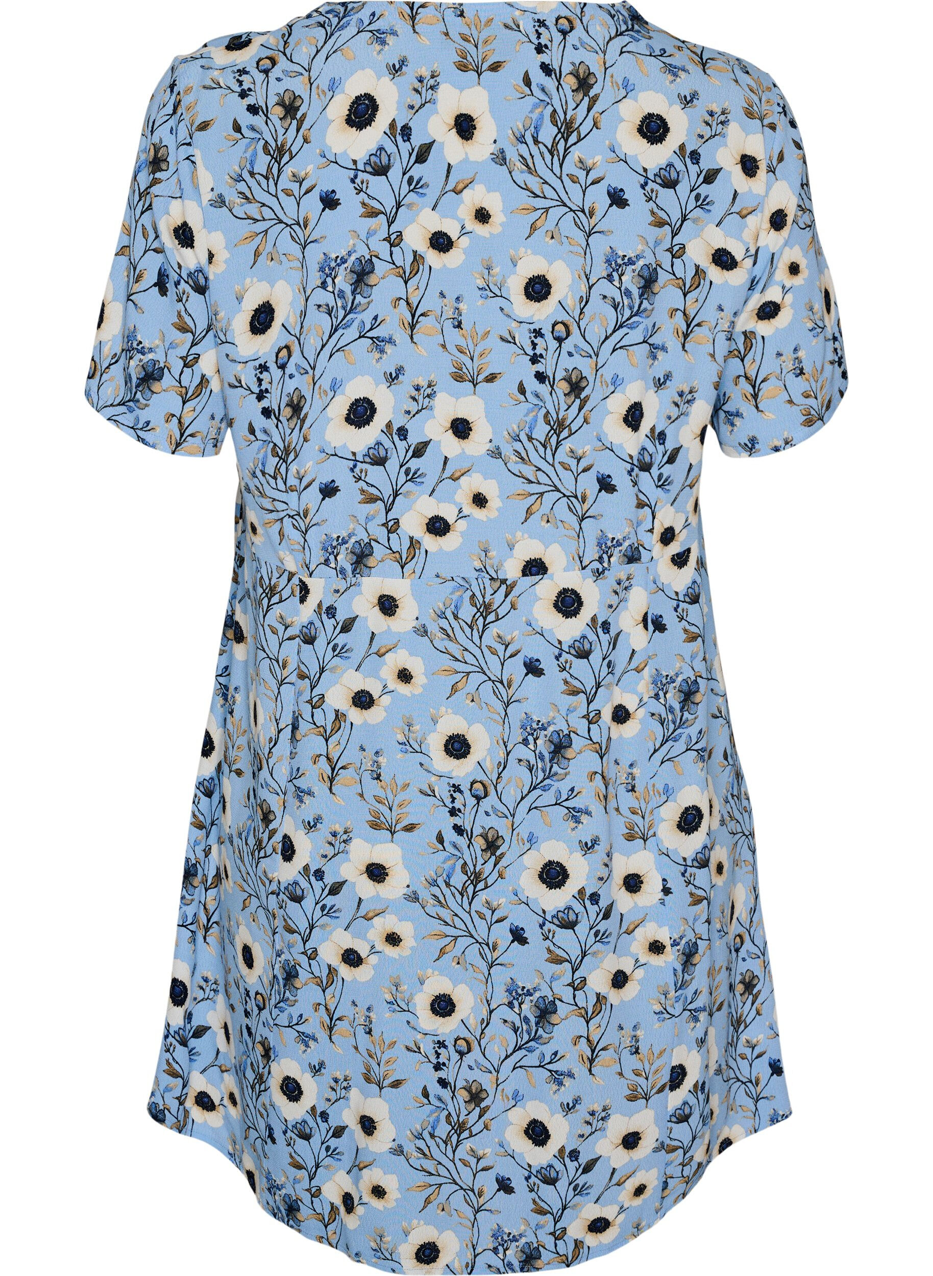 ZizziRobe courte avec imprim&eacute; floral, Bleu, Packshot image number 1