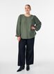 Viscose blouse met lange mouwen, Groen, Model image number 1