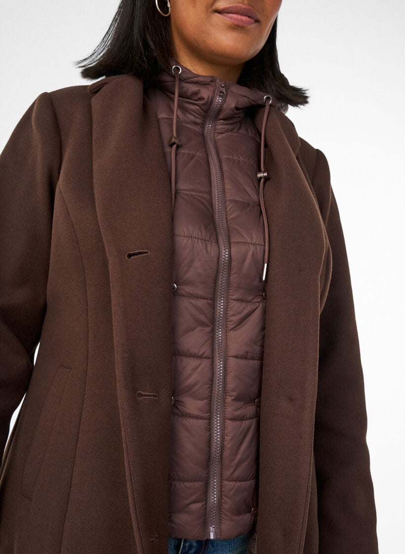 Manteau avec insert matelass&eacute; amovible, Marron, Model image number 4
