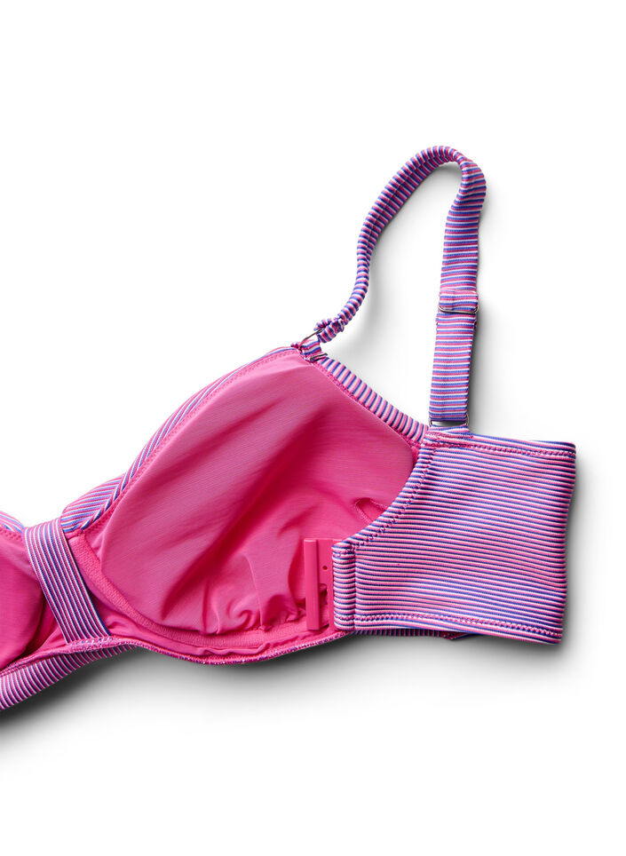 Gestreepte beugel-bikinitop, Roze, Packshot image number 3