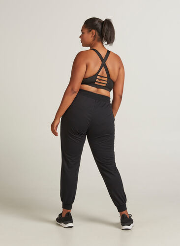 Pantalon de fitness ample avec poches, Black, Model image number 1