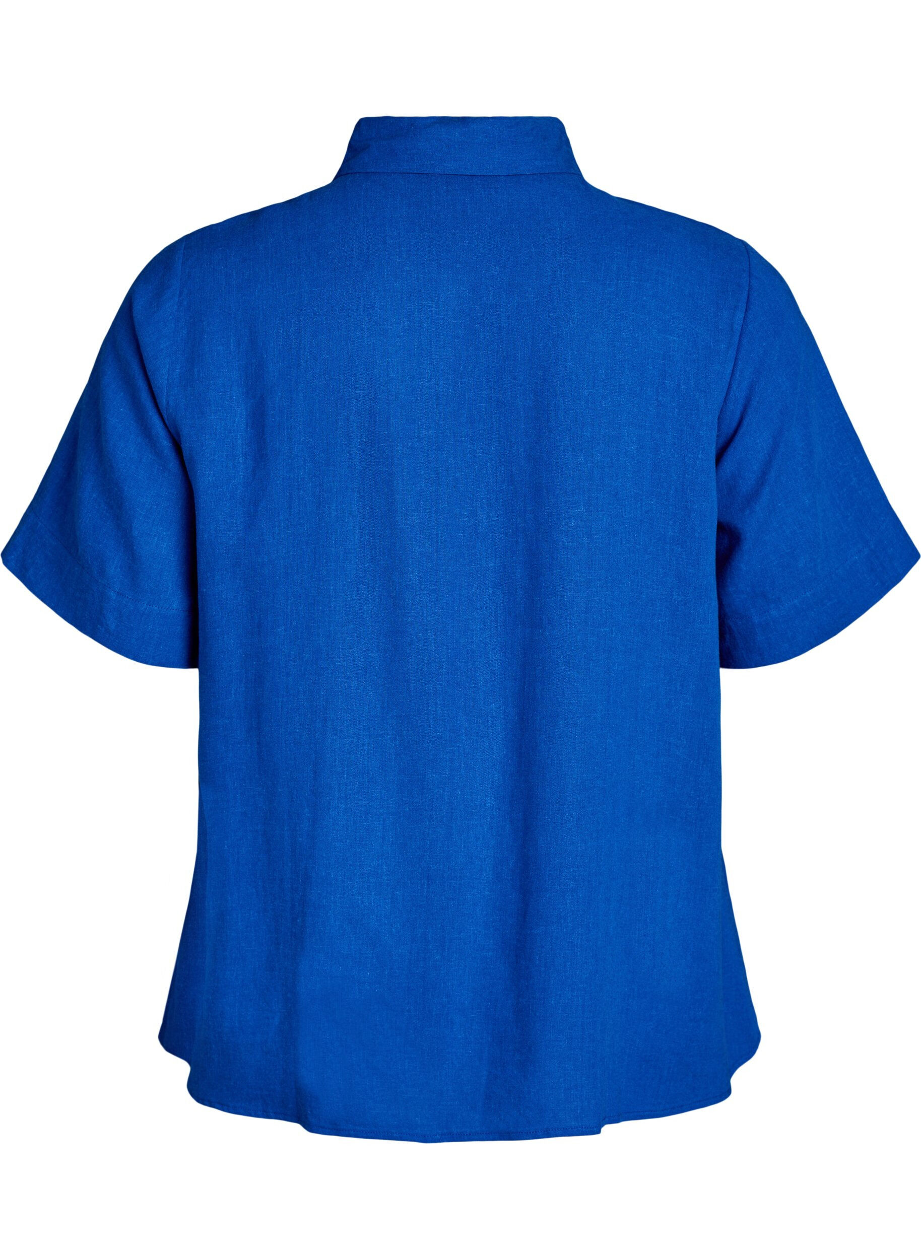 ZizziShirt met korte mouwen in linnen en viscose, Blauw, Packshot image number 1