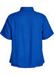 Shirt met korte mouwen in linnen en viscose, Blauw, Packshot image number 1