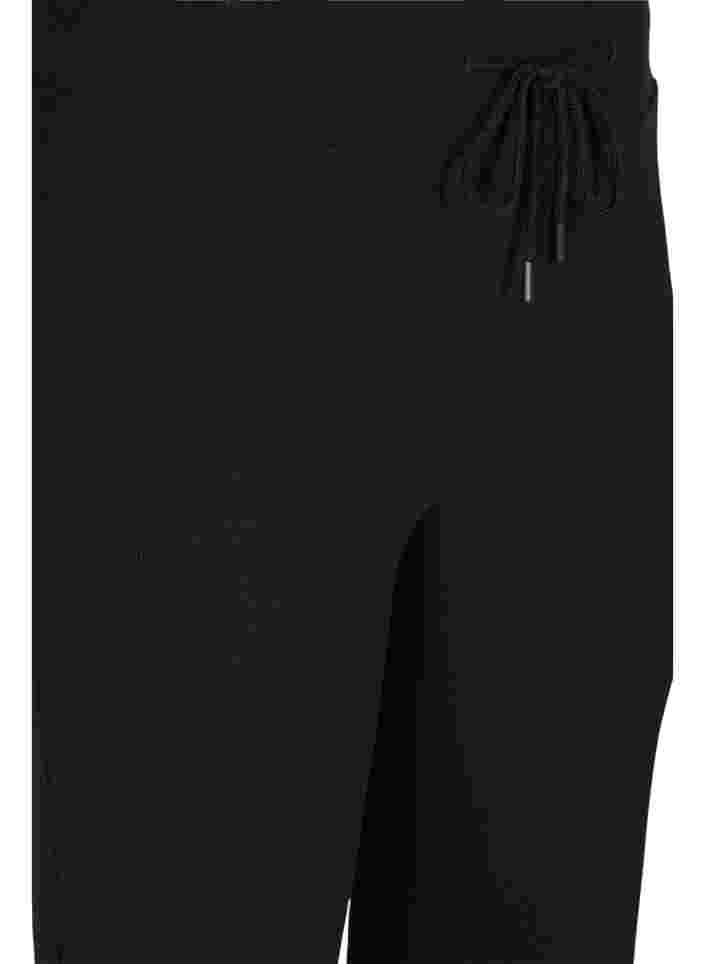 Pantalon d'entraînement évasé en côte, Black, Packshot image number 2